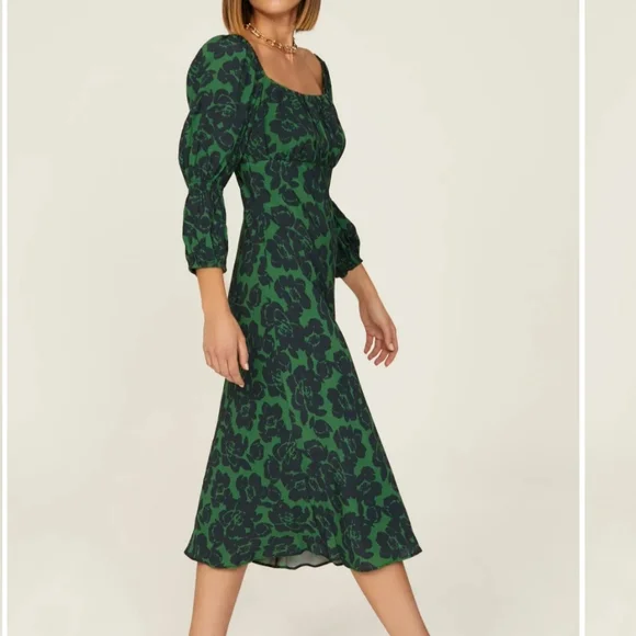 Peter Som Green Puff Sleeve Sundress.   Size 4 - Picture 4 of 8